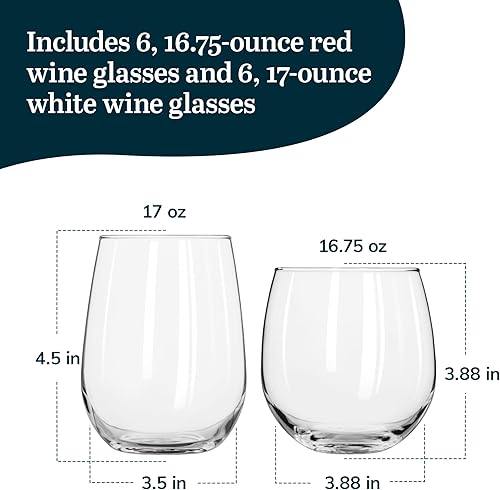 Miniatura 4 de Vasos de vino Libbey Vina Stemless Juego de 12 Transparente