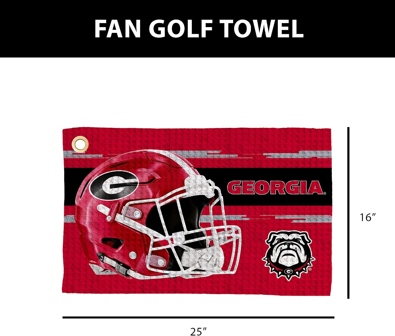 Northwest NCAA Golf Towel, Official Licensed Microfiber Waffle Fabric, Absorbent 16x25 in Club Cleaning Accessory