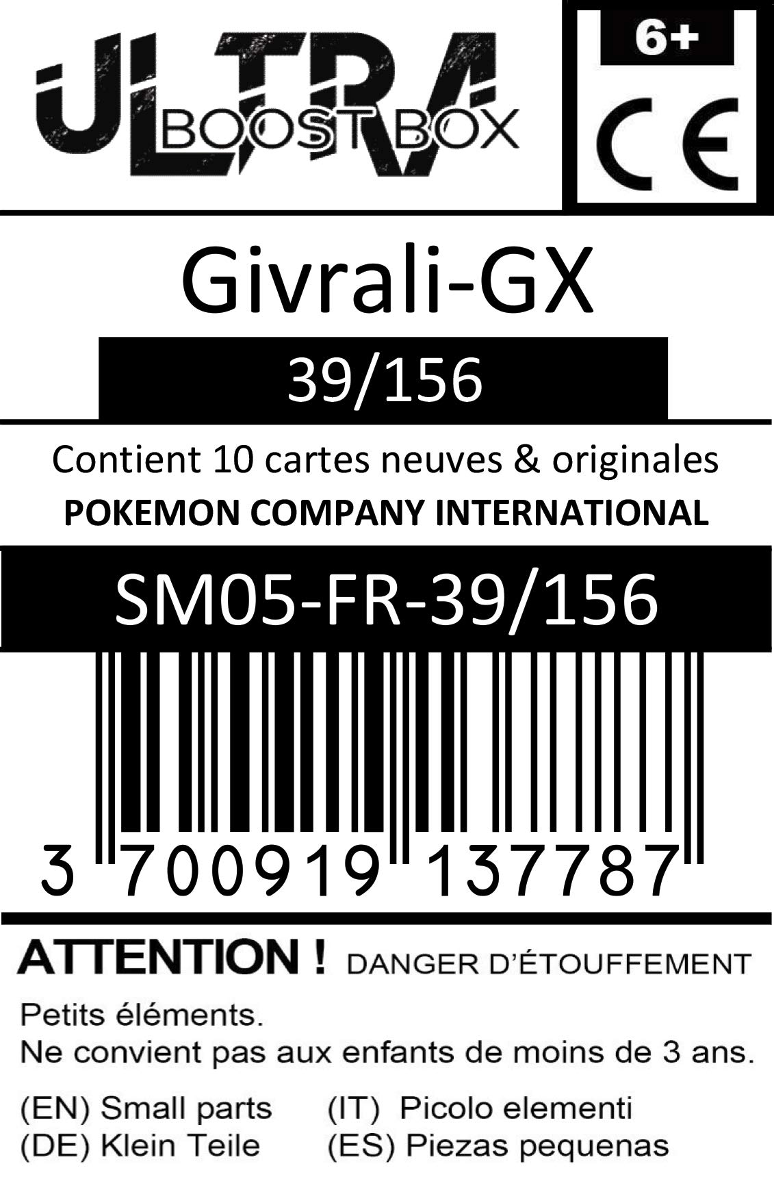 givrali gx - 1 Givrali-GX 39/156 - Ultraboost X Sun & Moon 5 Ultra-Prism - Box of 10 French Pokémon Cards : Amazon.com.be: Toys