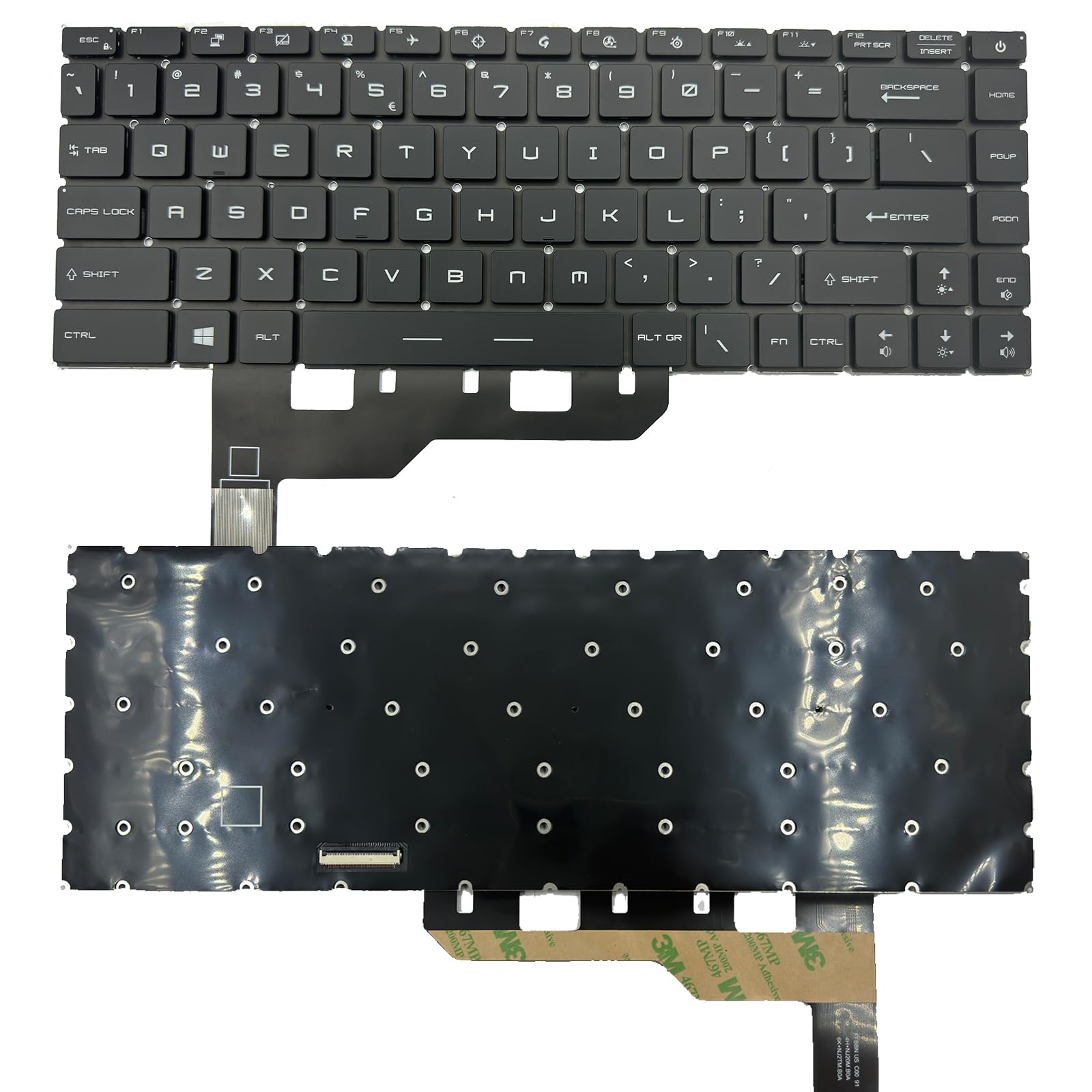 New Colorful Backlit Keyboard Replacement for MSI GS66 Stealth GE66 Raider GP66 MS-16V1 MS-16V2 MS-16V3 MS-1541 MS-1542 US Layout Keyboard with Per-Key Colorful Backlight