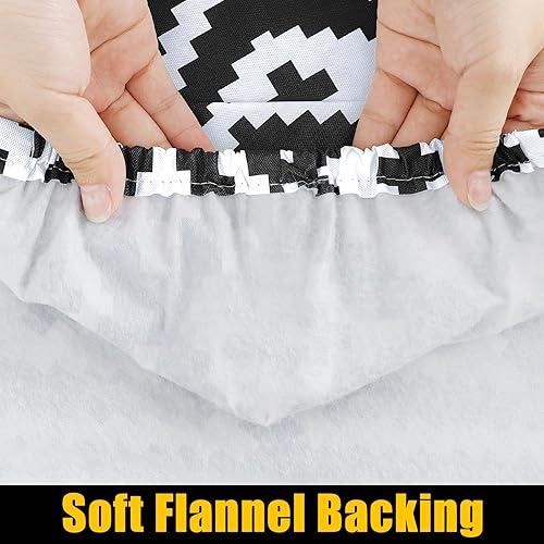 Miniatura 5 de smiry Mantel rectangular de pícnic, manteles elásticos impermeables para mesas de 4 pies, funda de vinilo con parte trasera de franela lavable para