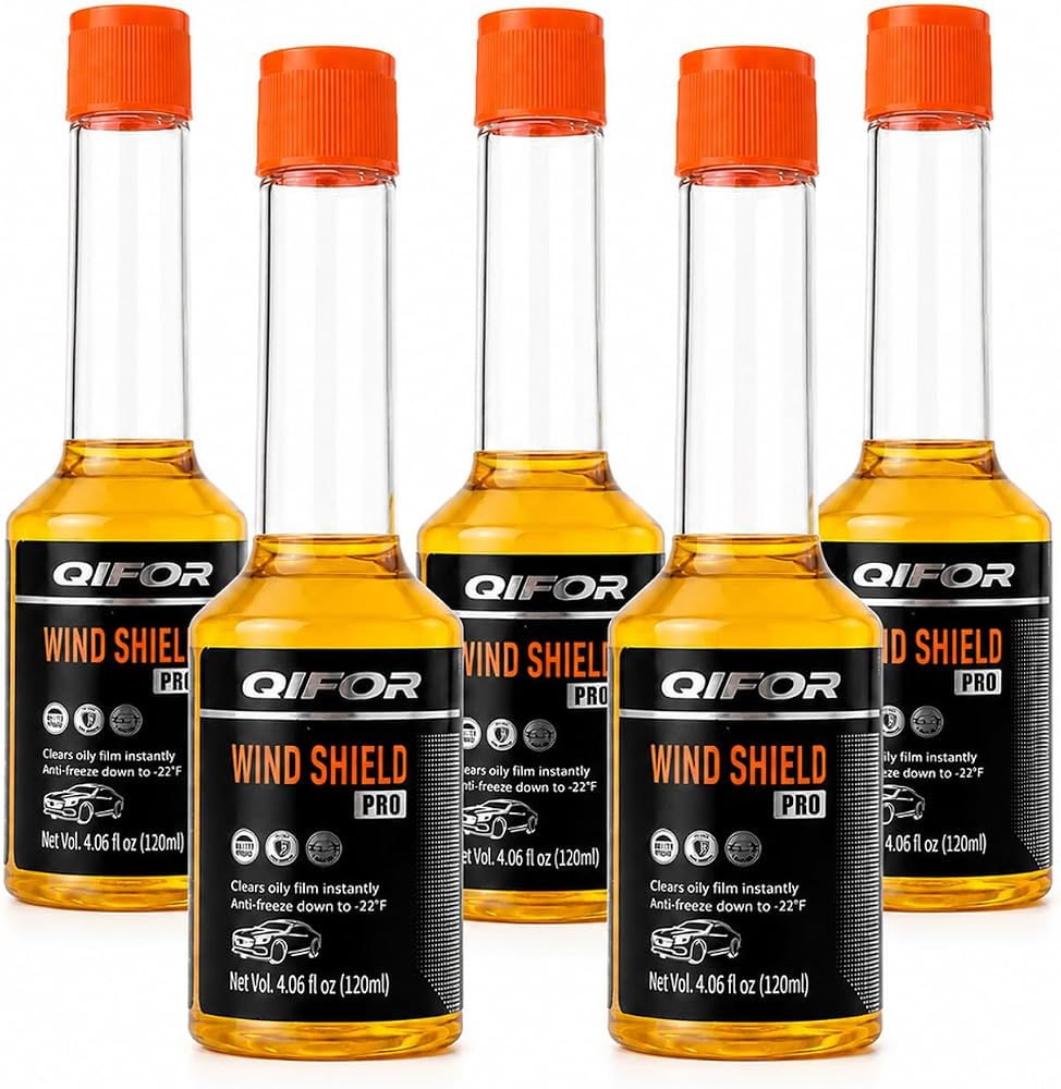 QIFOR Windshield Washer Fluid Concentrate, Windshield Wiper Fluid and Glass Cleaner, All-Season Car Washer Fluid, Orange, 4.06 Fl Oz (120 mL), Makes up to 8L — 사진 1