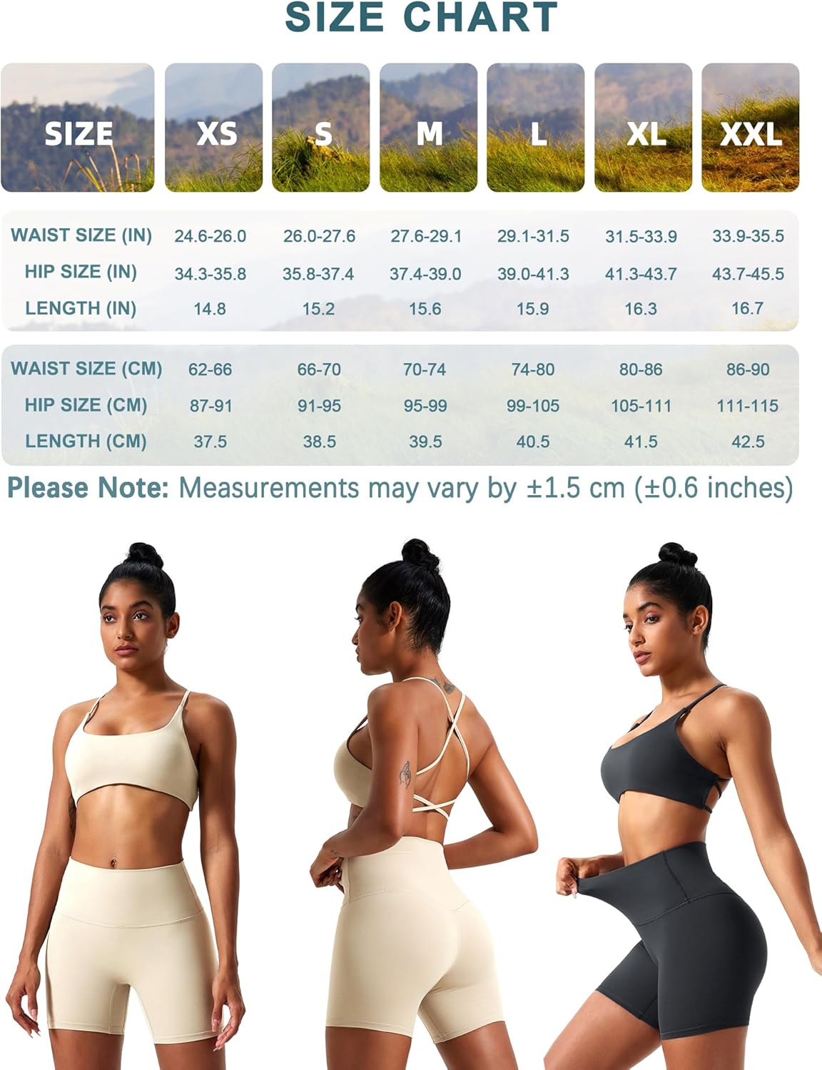 voenxe High Waisted Biker Shorts Women,6" Tummy Control Workout Gym Soft Shorts for Yoga Running,Spandex No Front Seam,2 Pack - Image 6