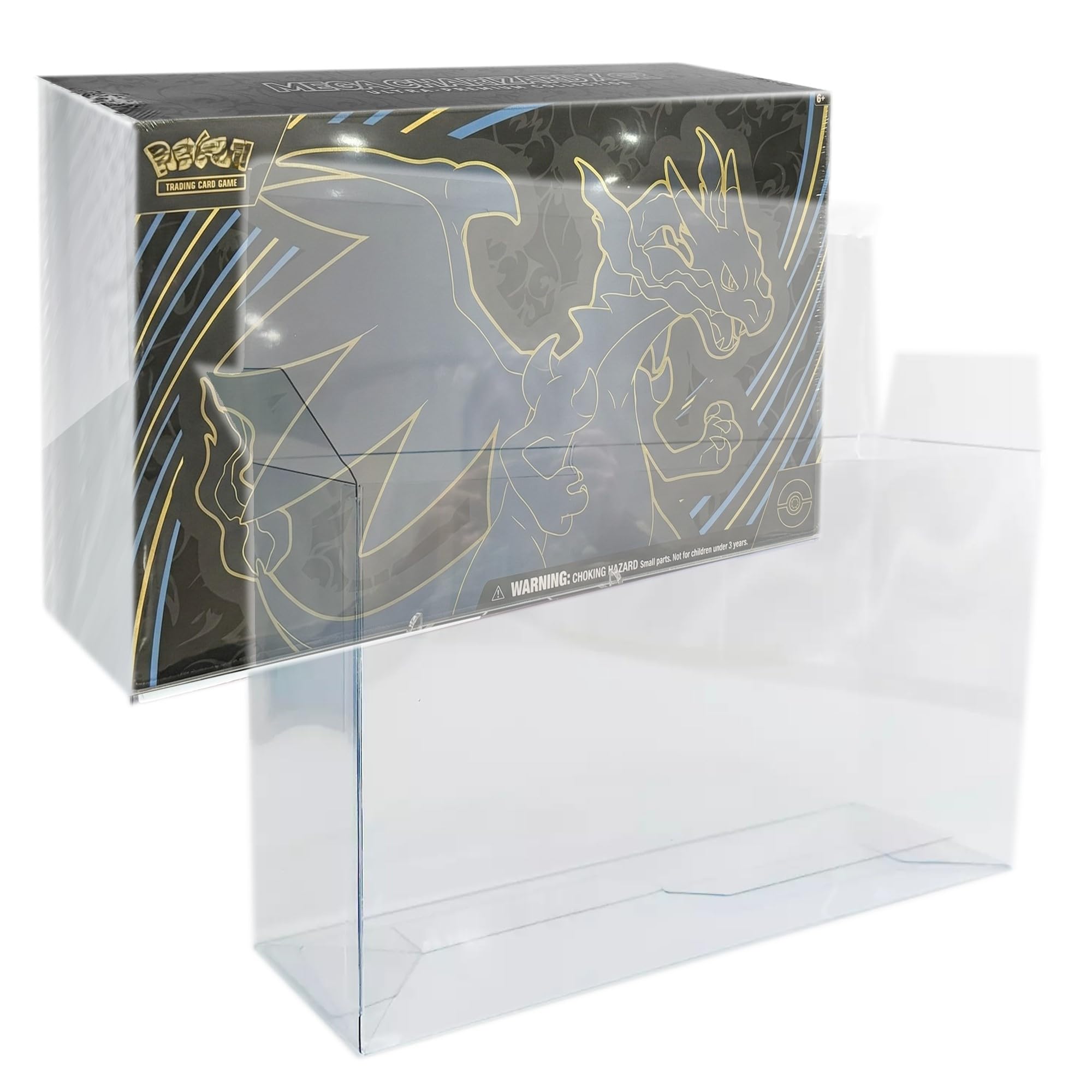 Amazon.com: EVORETRO Thick Display Case Protectors for Pokemon 151 UPC,  Mega Charizard EX Ultra Premium Collection Box & New Charizard Playmat UPC 