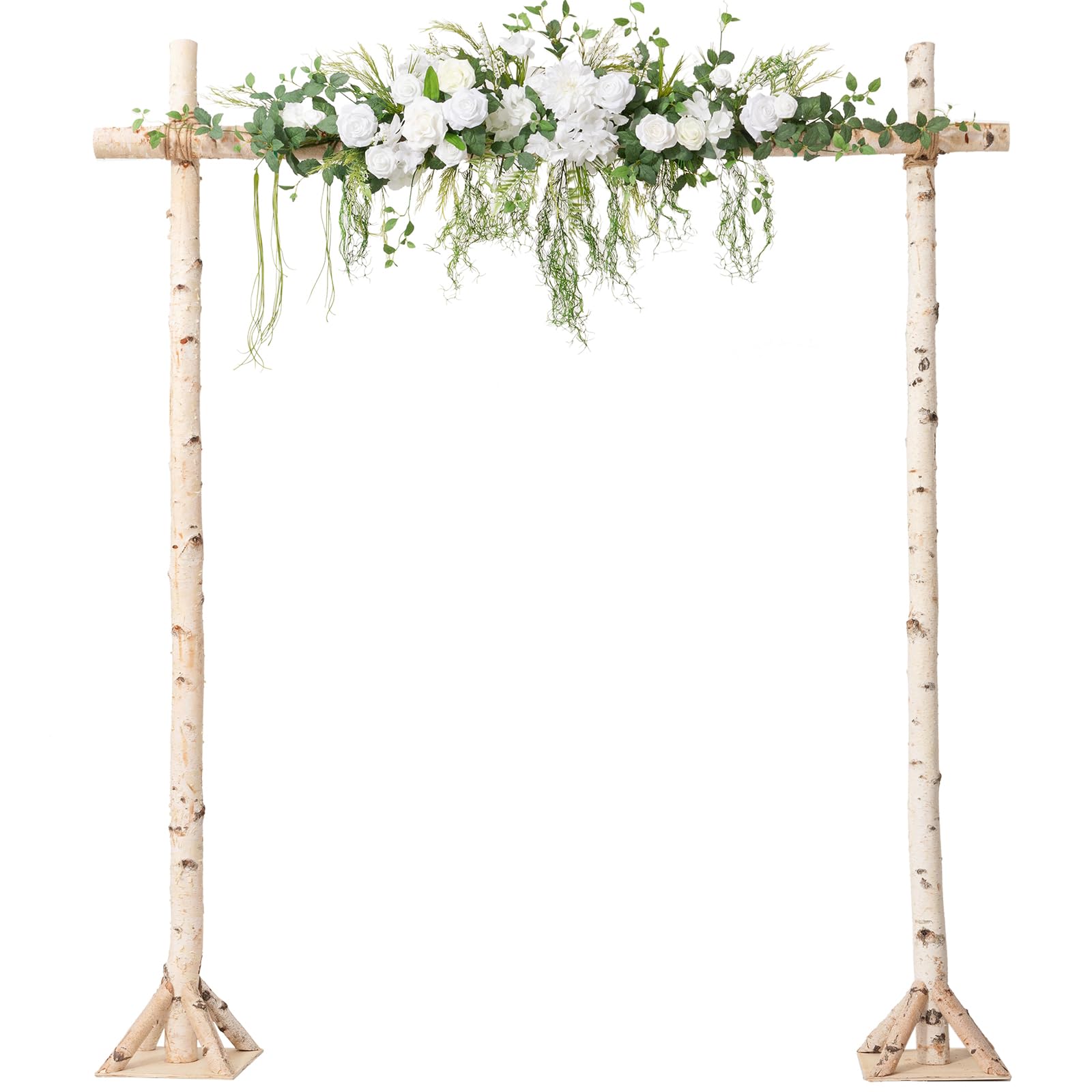 Photo 1 of Ling's moment Wedding Arch Flowers, Lily White, 6.5FT