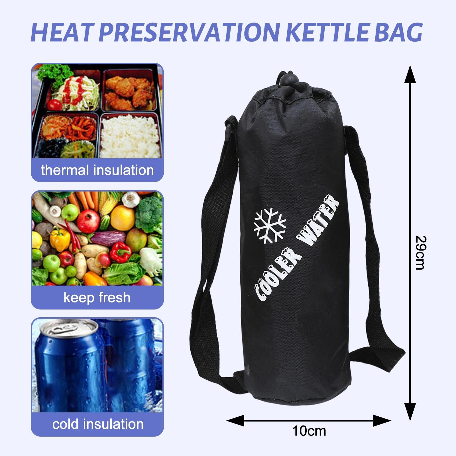2PCS Borsa per Bottiglia Termica, Borsa Termica per Bevande con Tracolla Regolabile, Borsa Portatile per Bottiglia D'acqua Piccola, per Esterni, ViaggiS