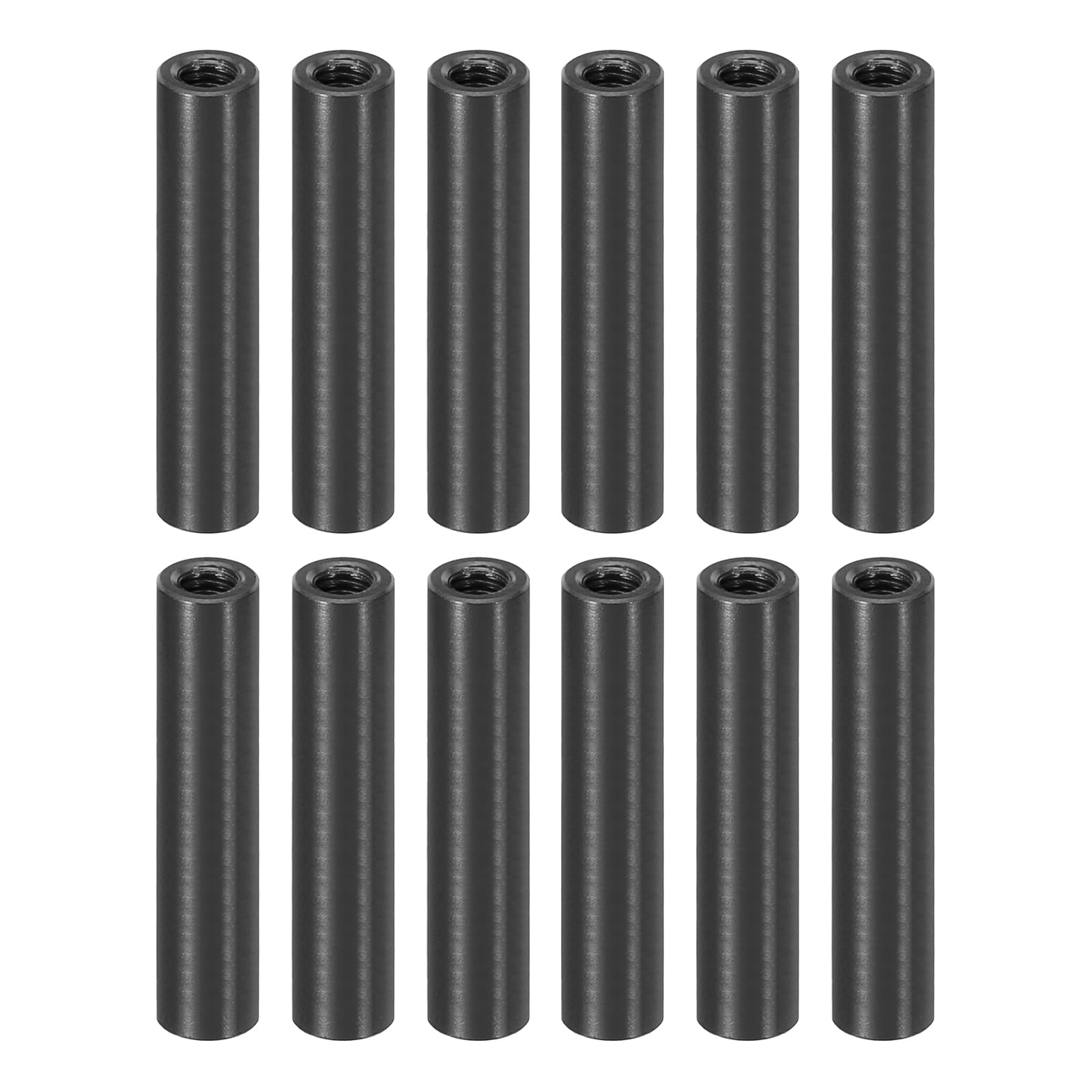 PATIKIL 12pcs M3 Metal Threaded Standoff Spacer Nuts, Round Aluminum Spacers Female Coupling Screws, 1/8" ID x 3/16" OD