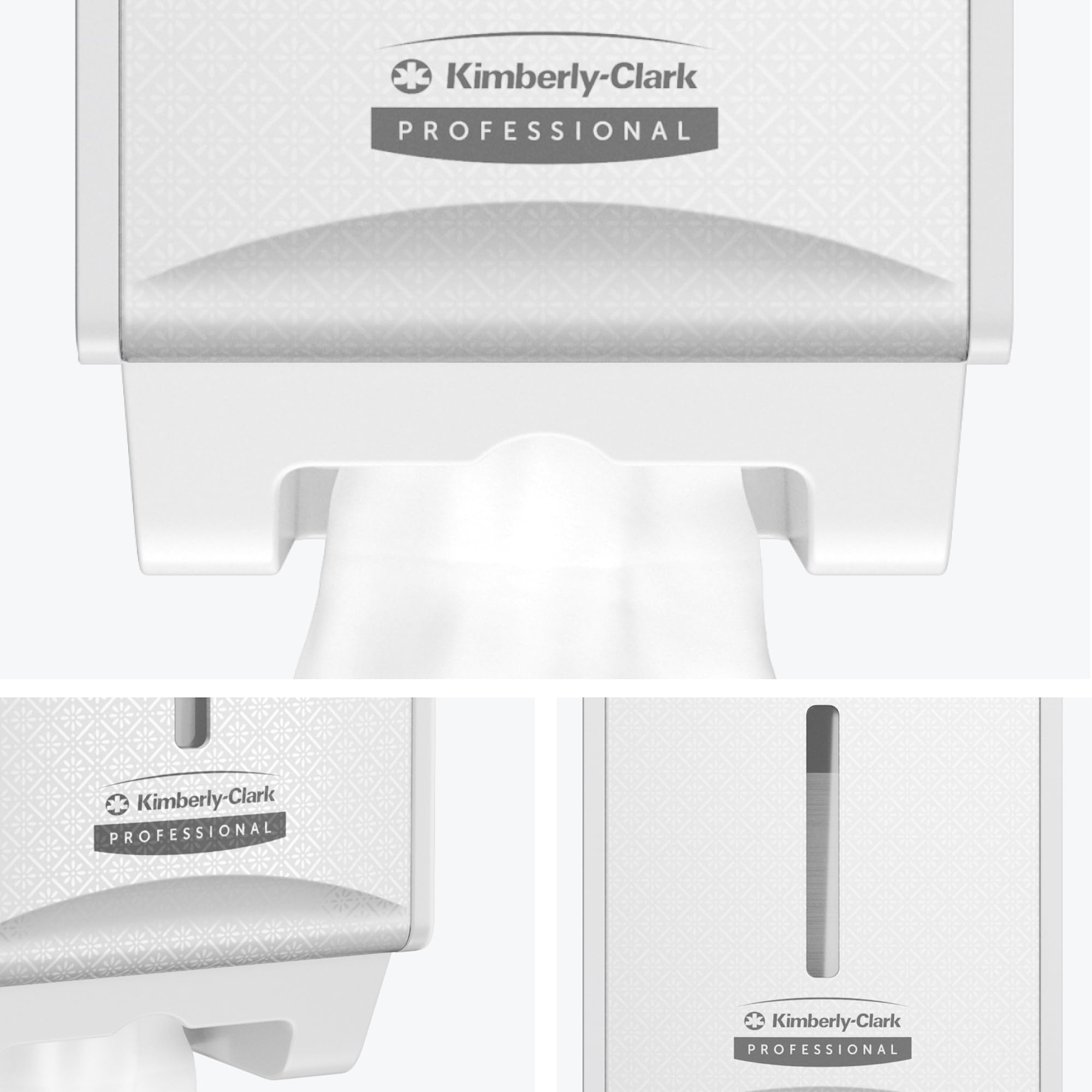 Kimberly-Clark Professional ICON-Spender für Einzelblatt-Toilettenpapier (53949) mit weißer Blende im Mosaikdesign; 1 Spender und Blende pro Karton