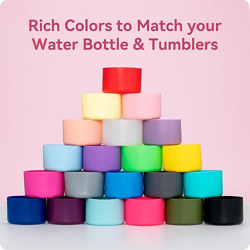 Miniatura 5 de Paquete de 2 botas de silicona  Compatible con Hydro Flask, Owala, Yeti, Stanley y más  Se adapta a botellas y vasos inferiores de 2.75 a 2.85