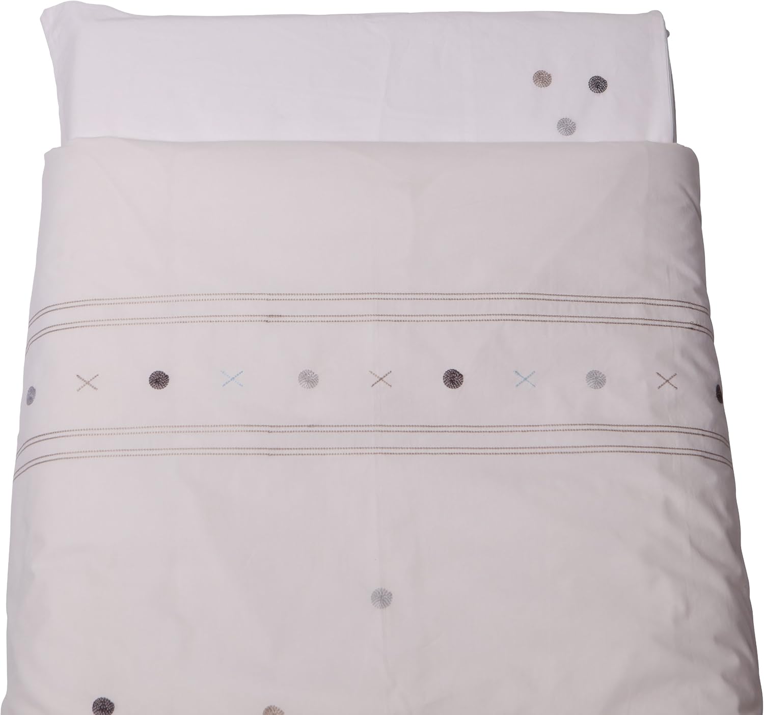 Koeka 100x135cm Circle Cotbed Duvet Cover (Dark Grey/Baby Blue/Soft