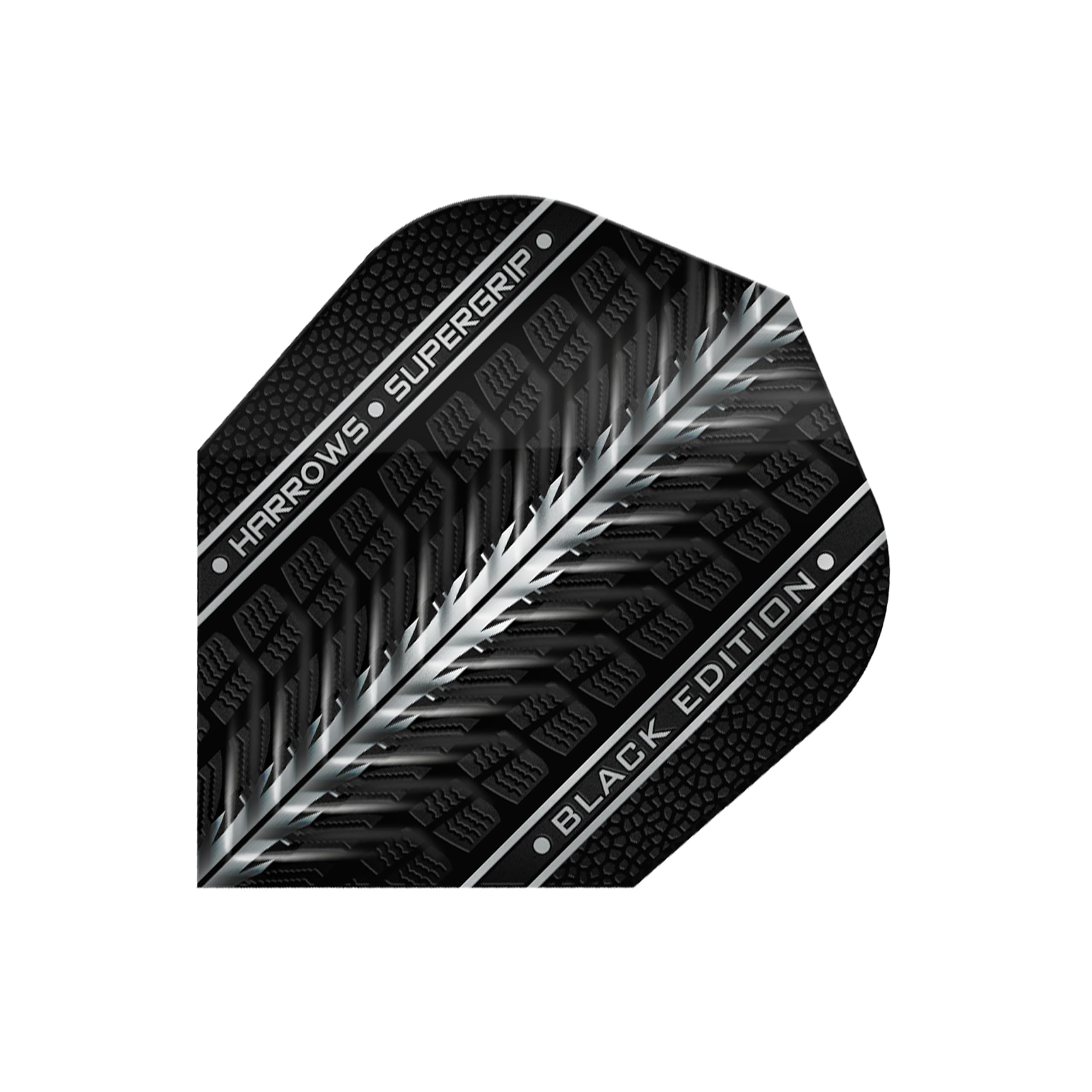 Harrows Supergrip Ultra Lot de 5 ailettes de fléchettes (15 ailettes au total) 100 microns, extra solides, fabriquées au Royaume-Uni, accessoires de fléchettes professionnels I Black Edition