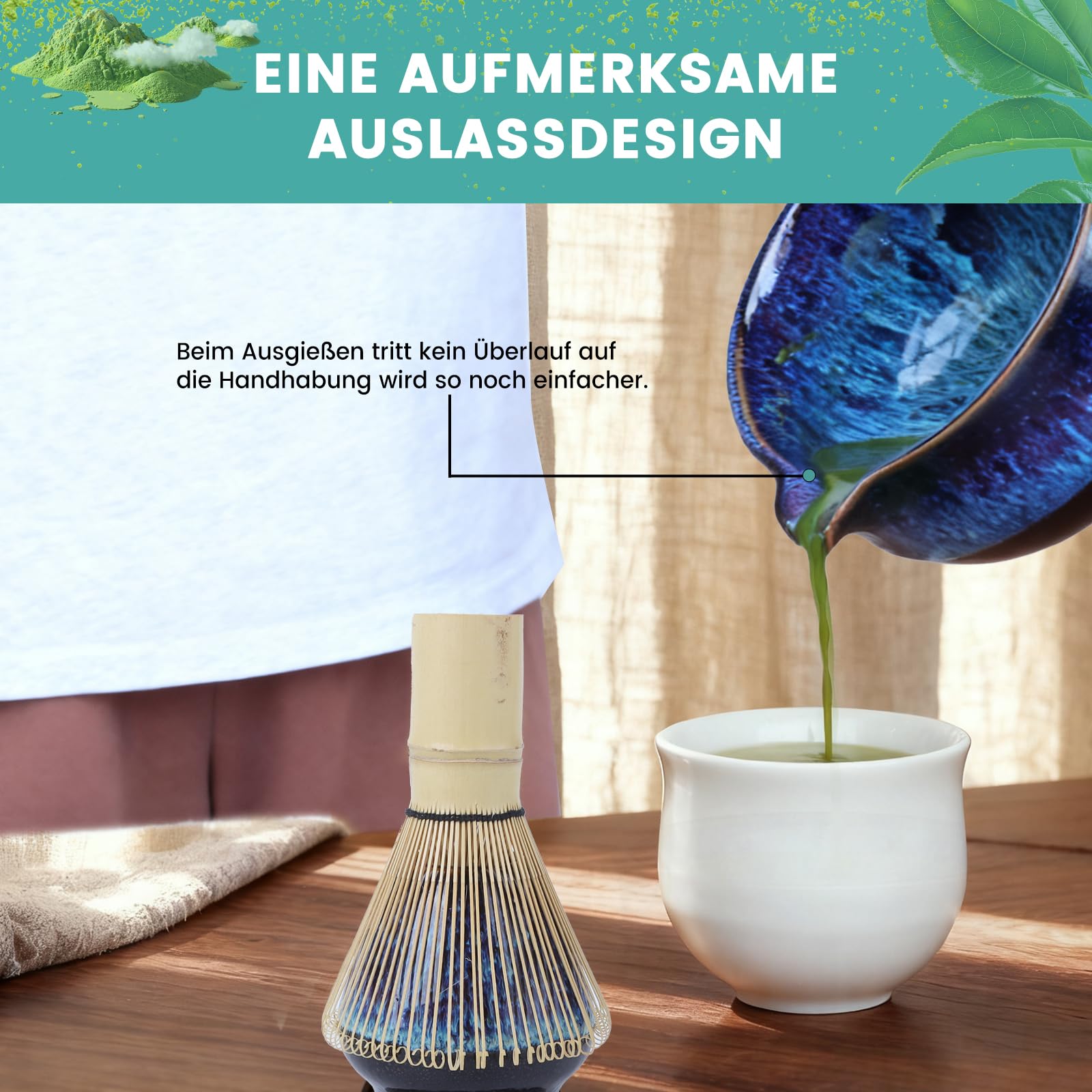 FIVAVA Matcha-Set – 7-Tlg. Macha Tea Set mit Matcha Schale und Matcha Zubehör, ein hochwertiges Matcha Set für Matcha-Enthusiasten (schwarz)
