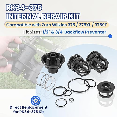 Miniatura 2 de RK34-375 - Kit de reparación completo para repuesto para modelos Zurn Wilkins 375, 375XL, 375ST, compatible con kit de piezas internas de prevención