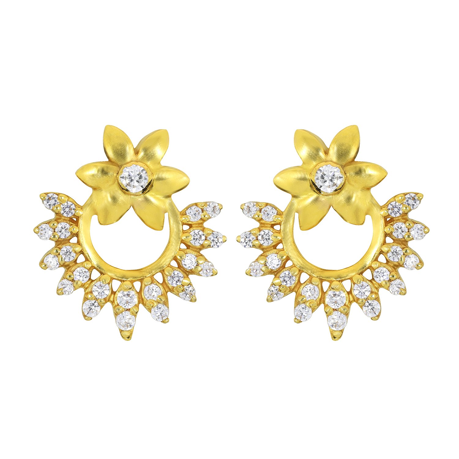 22KT Yellow Gold Stud Earrings for Women