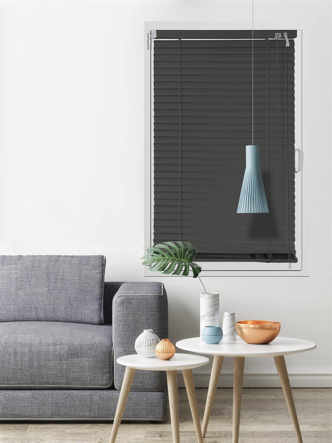 EXKLUSIV HEIMTEXTIL Aluminium Jalousie Lamellen 90 x 220 cm Grau