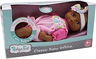 Babyâ€™s First Doll Classic Softina Jumper African-American, Machine Washable, Lifelike Features, For Ages 1+