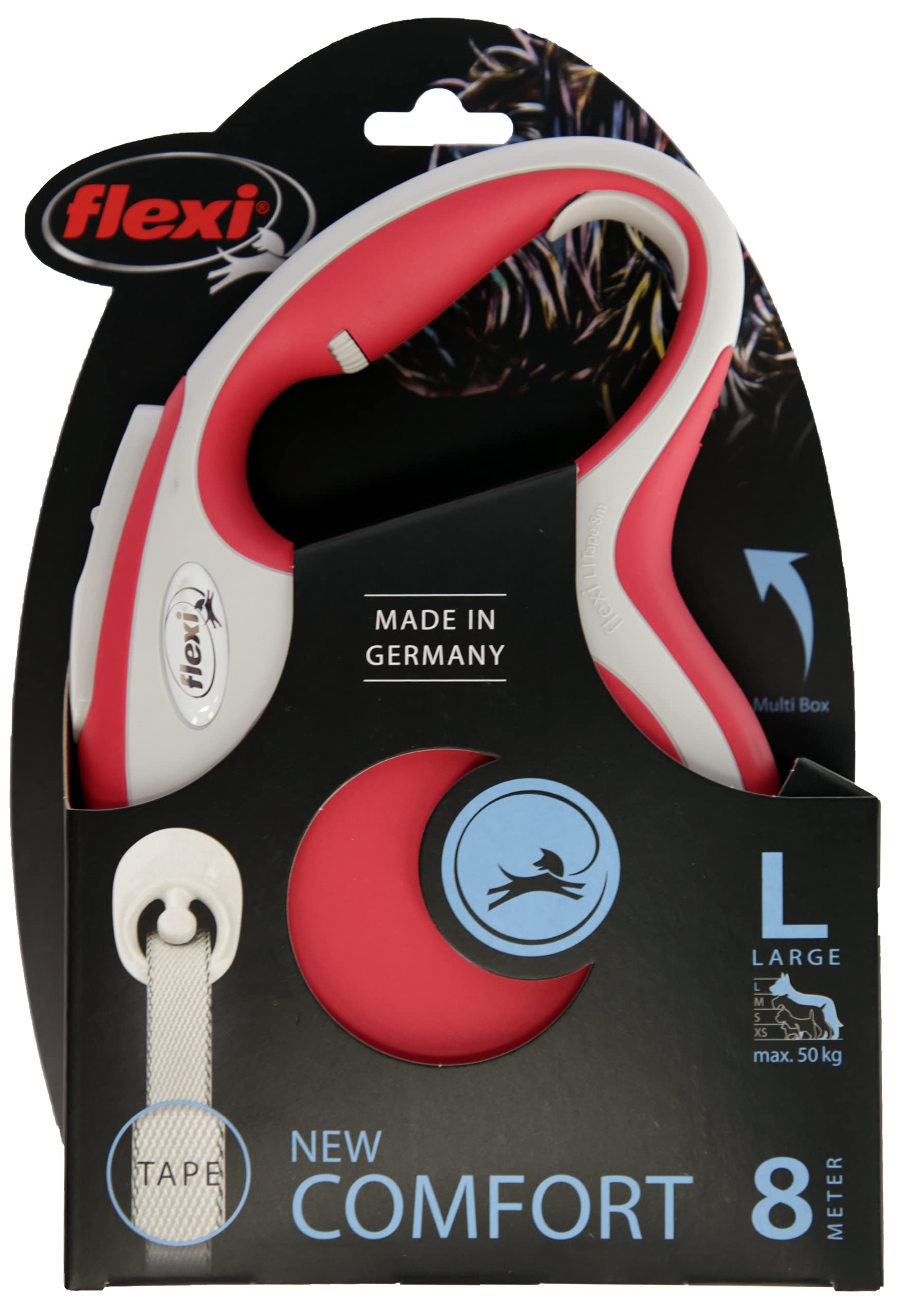 flexi Rollleine New Comfort - rot- L - 8 m, 4000498043806, rot, small & flexi Giant L Gurt 8 m für Hunde bis 50 kg