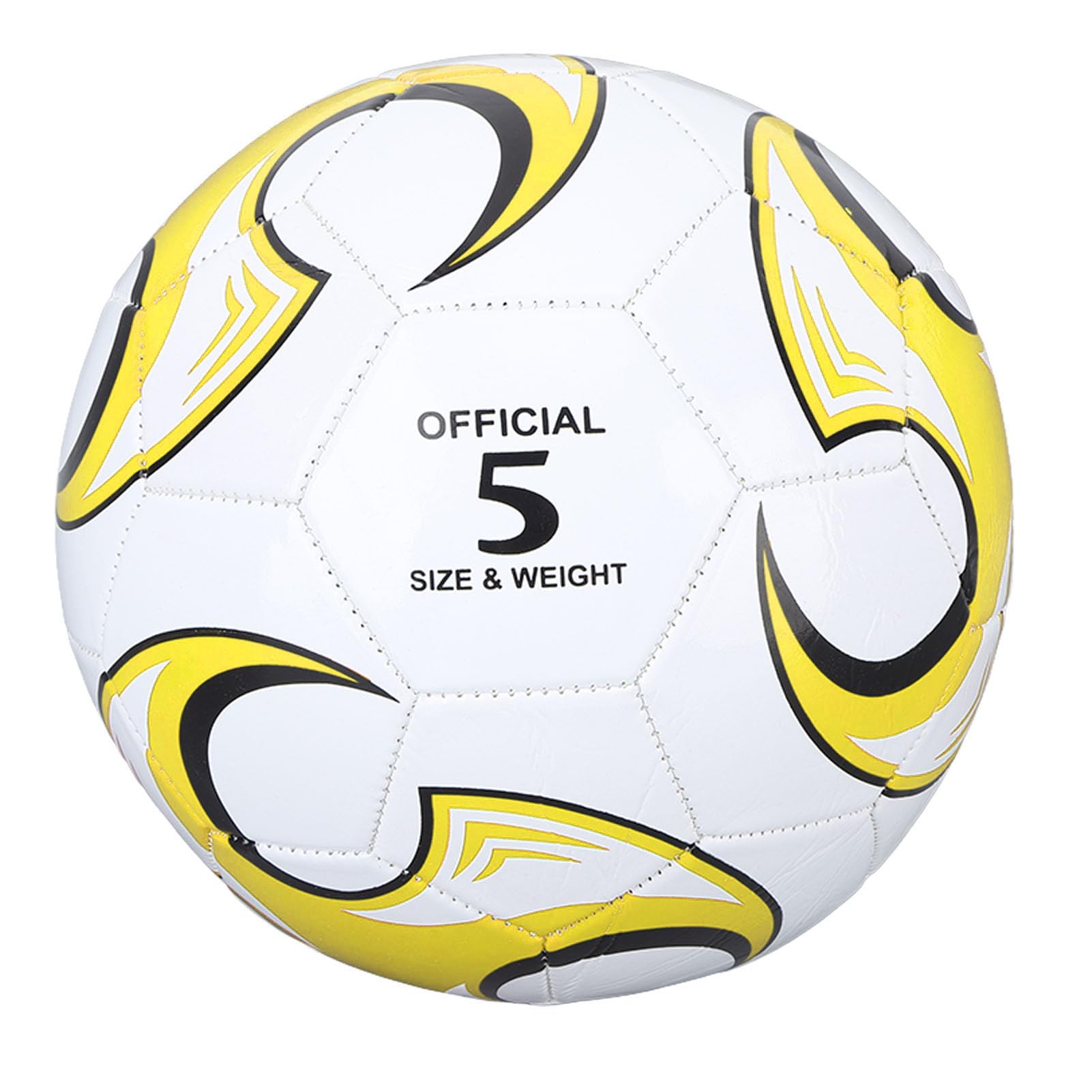 Size 5 Soccer Ball, PVC for Competitions Training Exams Ball, Liner Official Balls Indoor Outdoor Play and Rubber Tight Nylon Yarn Red (Yellow)