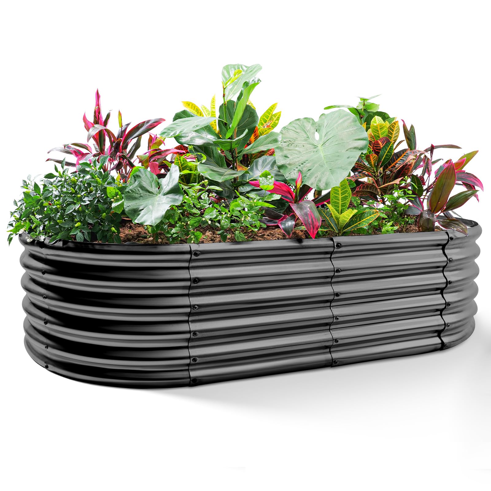 Land Guard 8x4x1.5ft Galvanized Raised Garden Bed