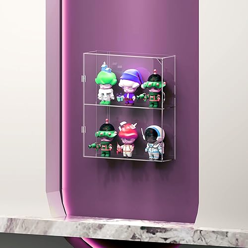 Miniatura 10 de SVENJBB Vitrina acrílica de 5 capas para montaje en pared y escritorio, vitrina transparente para figuras Funko Pop y mini coleccionables, caja de