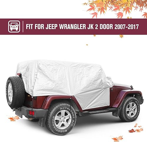Miniatura 7 de RT-TCZ Cubierta para sombrilla de lluvia y nieve para automóvil, accesorios para Jeep Wrangler JK JL 2007-2024 de 2 puertas, resistente al viento, a