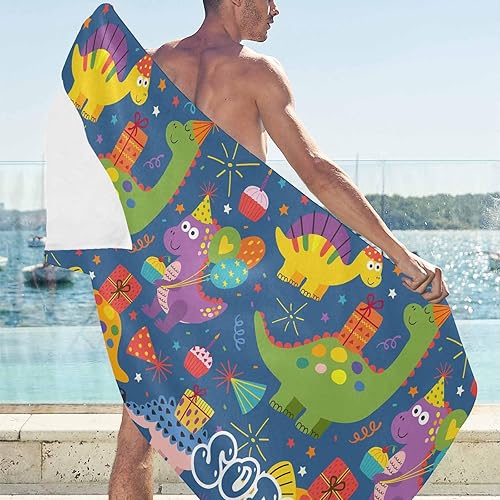 Miniatura 2 de Artsadd Manta de playa personalizada con nombre personalizado, toalla de playa absorbente de animales azul marino como regalo de fiesta para viajes,