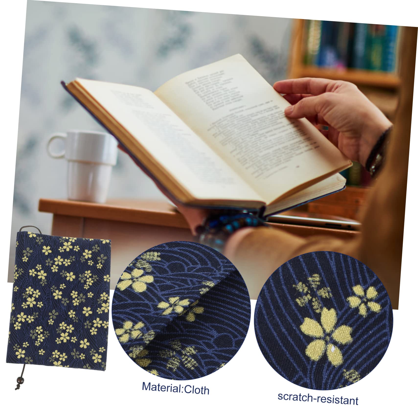 VILLCASE 5piezas Cubierta Decorativa De Tela Cuaderno Funda De Libro De Tela Mano Protección Reusable y Resistente Arañazos Marino Estampado De Flores