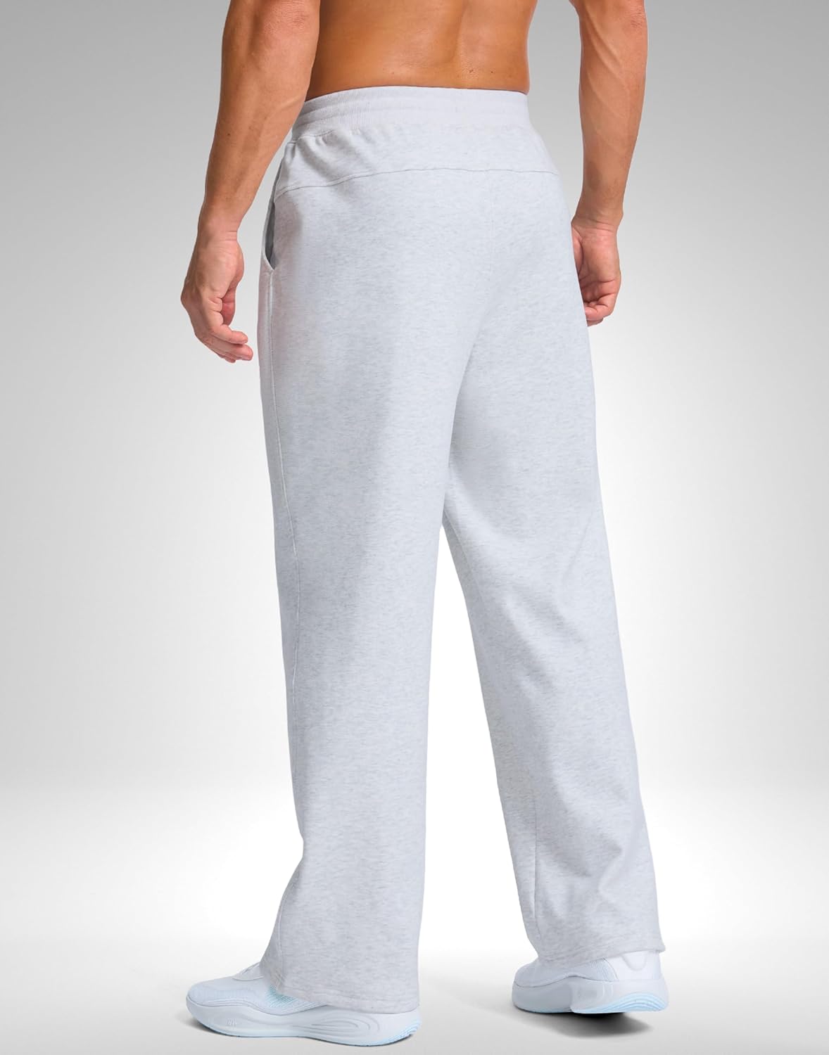 Soothfeel Men's Fleece Sweatpants Cotton Open Bottom Straight Leg Baggy Winter Warm Pants Sweatpants - Image 5