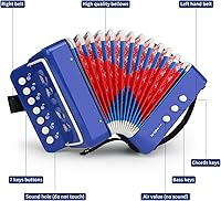 Vista 2 de Acordeón para niños, control de 10 teclas, mini juguete de acordeón, regalos fáciles de tocar para niños y principiantes, instrumento musical ligero