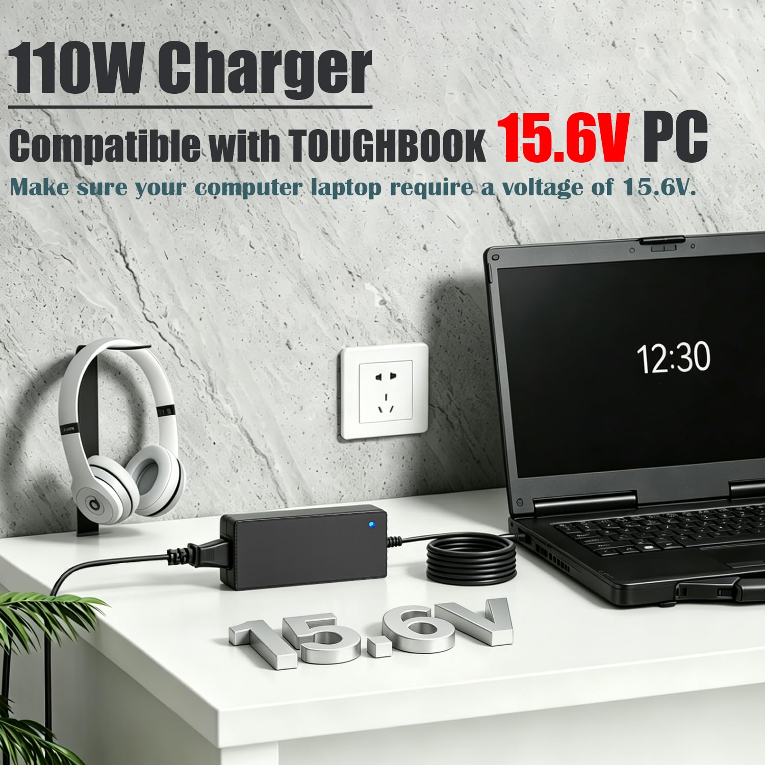 Caricabatterie per computer portatile compatibile con Panasonic-Toughbook FZ-55 CF-33 CF-31 CF-30 CF-50 CF-53 CF-54 CF-19 CF-52 CF-72 CF-73 CF-D1N adatto per Toughbook Computer Power Suplpy CF-AA1653A