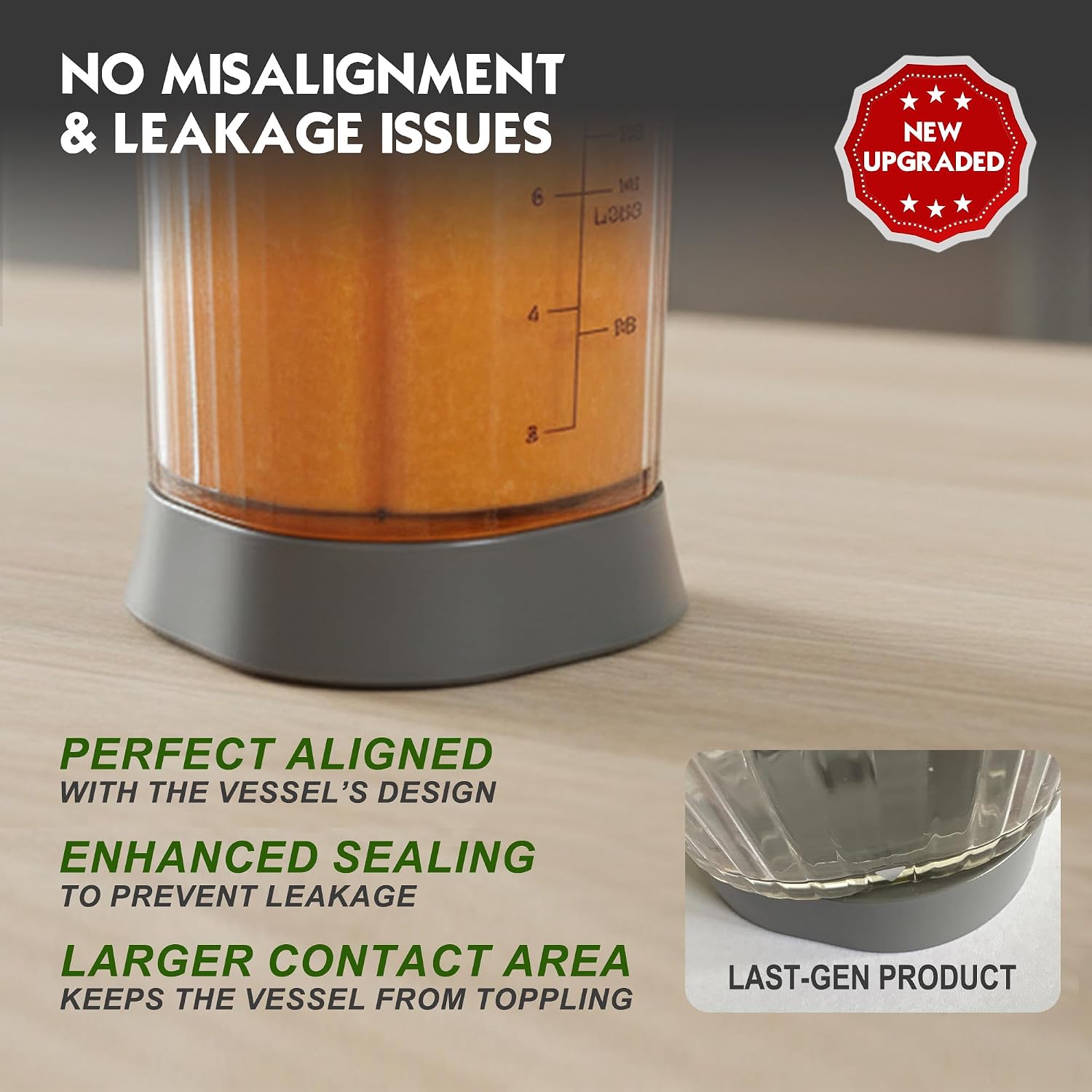 Blade Cover and Vessel Cap, Upgraded Version, Compatible with Ninja Blast Portable Blender BC100 & BC151 Series, 2-in-1 Replacement Parts, Food Grade, Leakproof, Dishwasher Safe, Grey