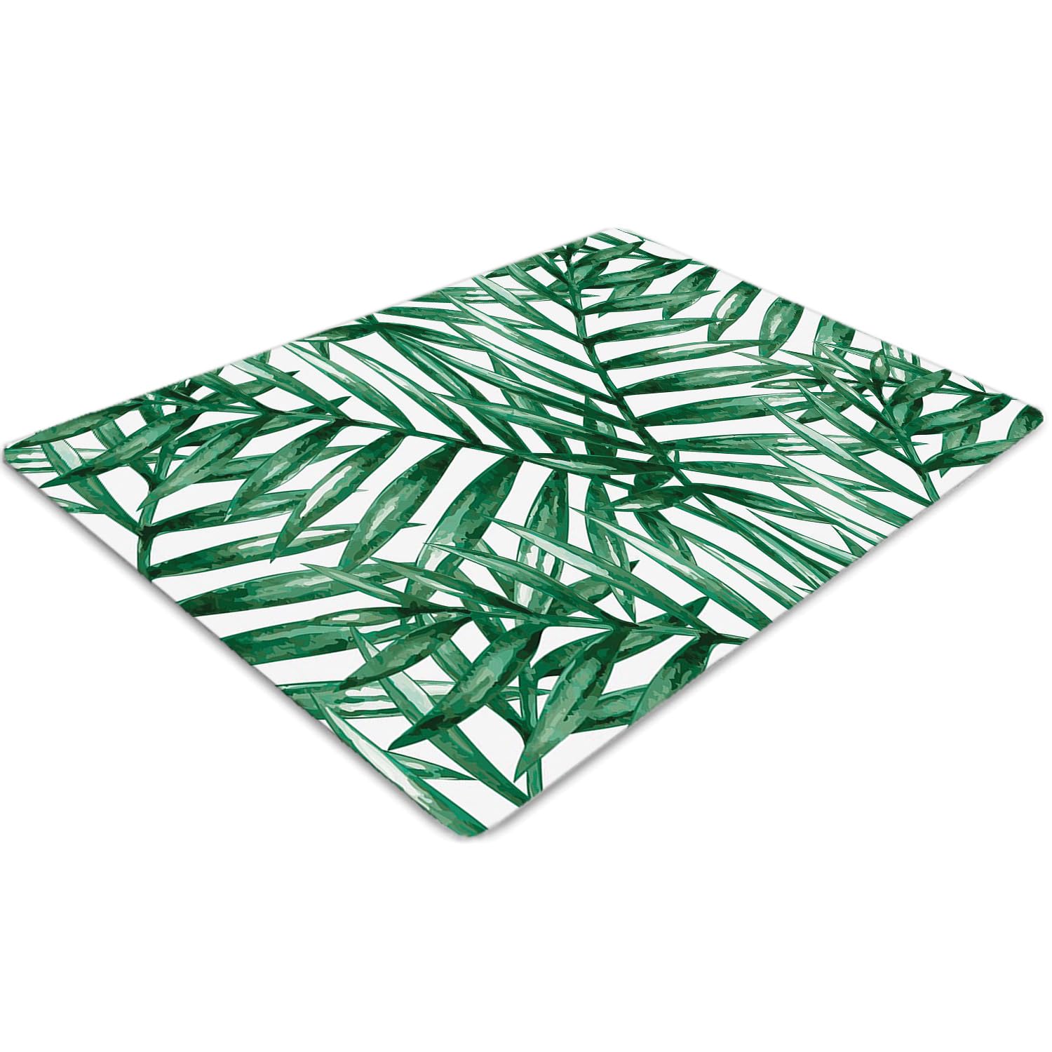 Tapis de chaise imperméable et protège-sol rectangulaire PVC feuilles tropicales