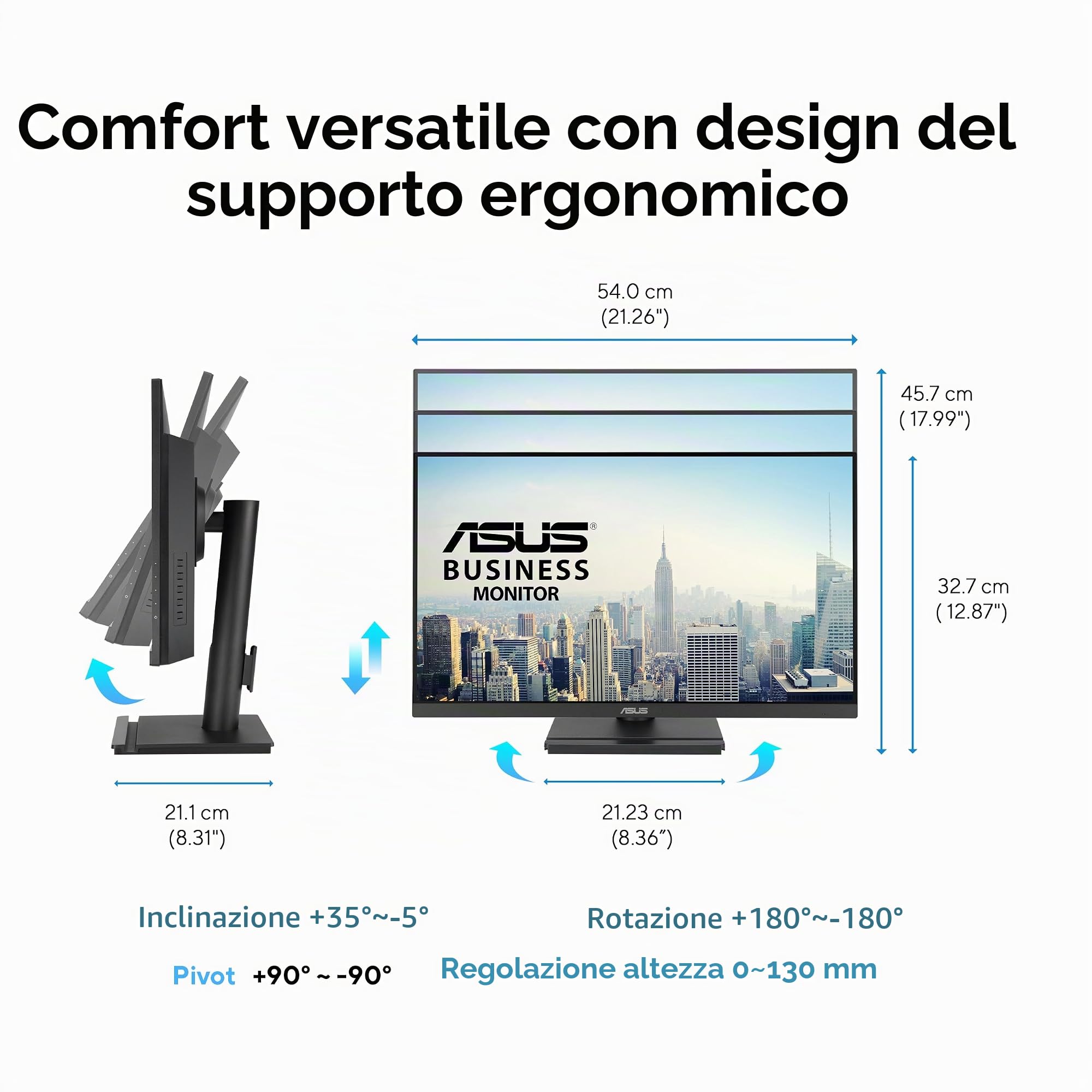 ASUS VA249QG EYE CARE, Monitor Gaming 23,8" FHD WLED/IPS (1920x1080), Nero | Design Senza Cornice, Refresh Rate 1ms MPRT, Adaptive-Sync, HDMI, DisplayPort, VGA, Filtro Luce Blu, Flicker Free