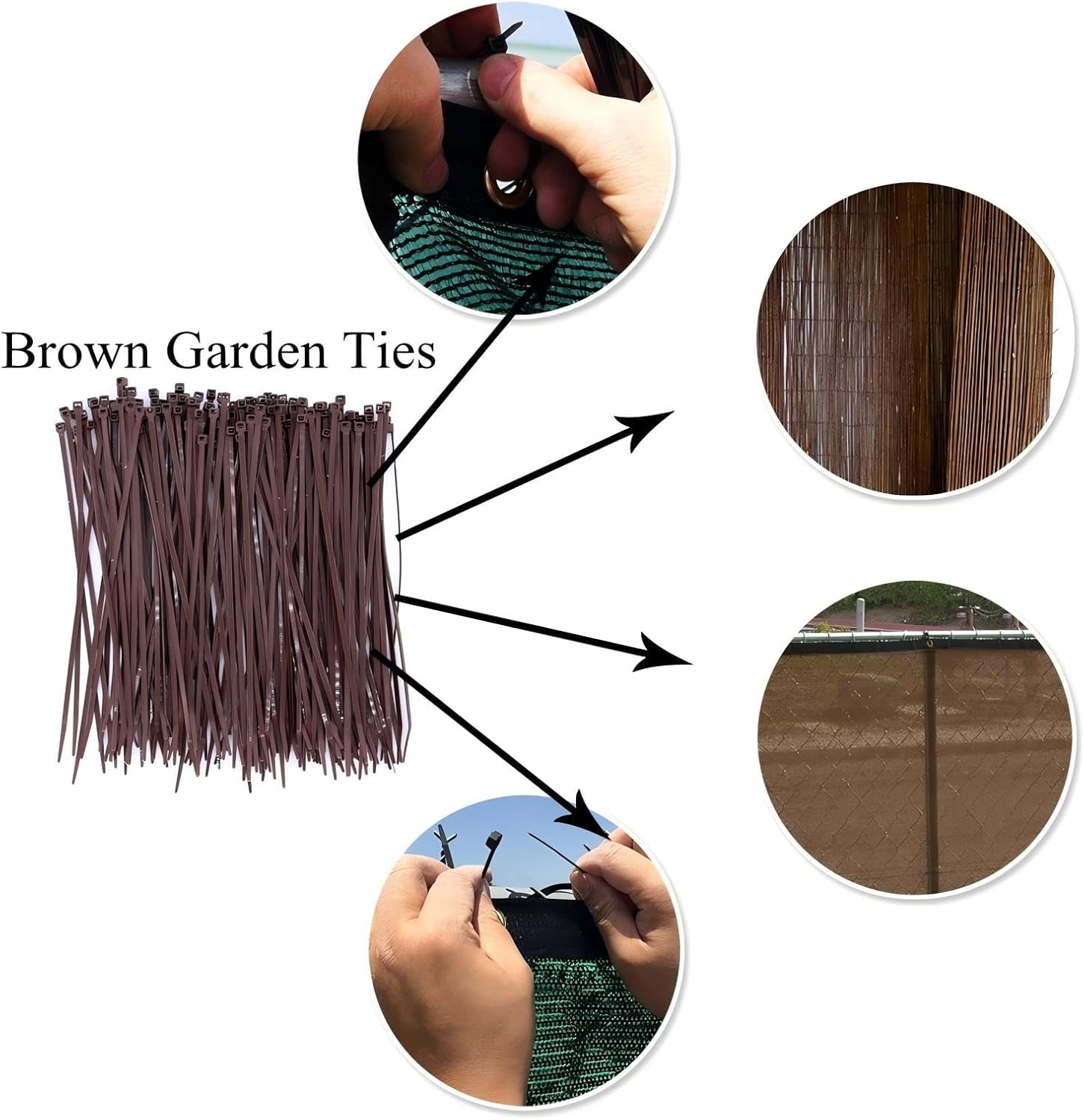 Wide 10 Inch Strong Wood Brown Zip Ties 150 Pack, Standard Durable Cable Ties Wood Color-Outdoor, Garden Ties, Office and Kitchen Use