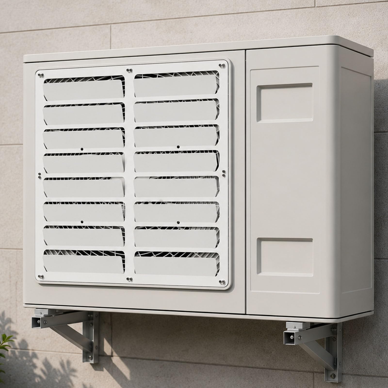 Air Conditioner Wind Baffle for Outdoor Unit Condenser Air Deflector Cover Galvanized Steel Wind Shield Guard No-Drilling Suitable for Outdoor Use 50x50cm/19.7x19.7in