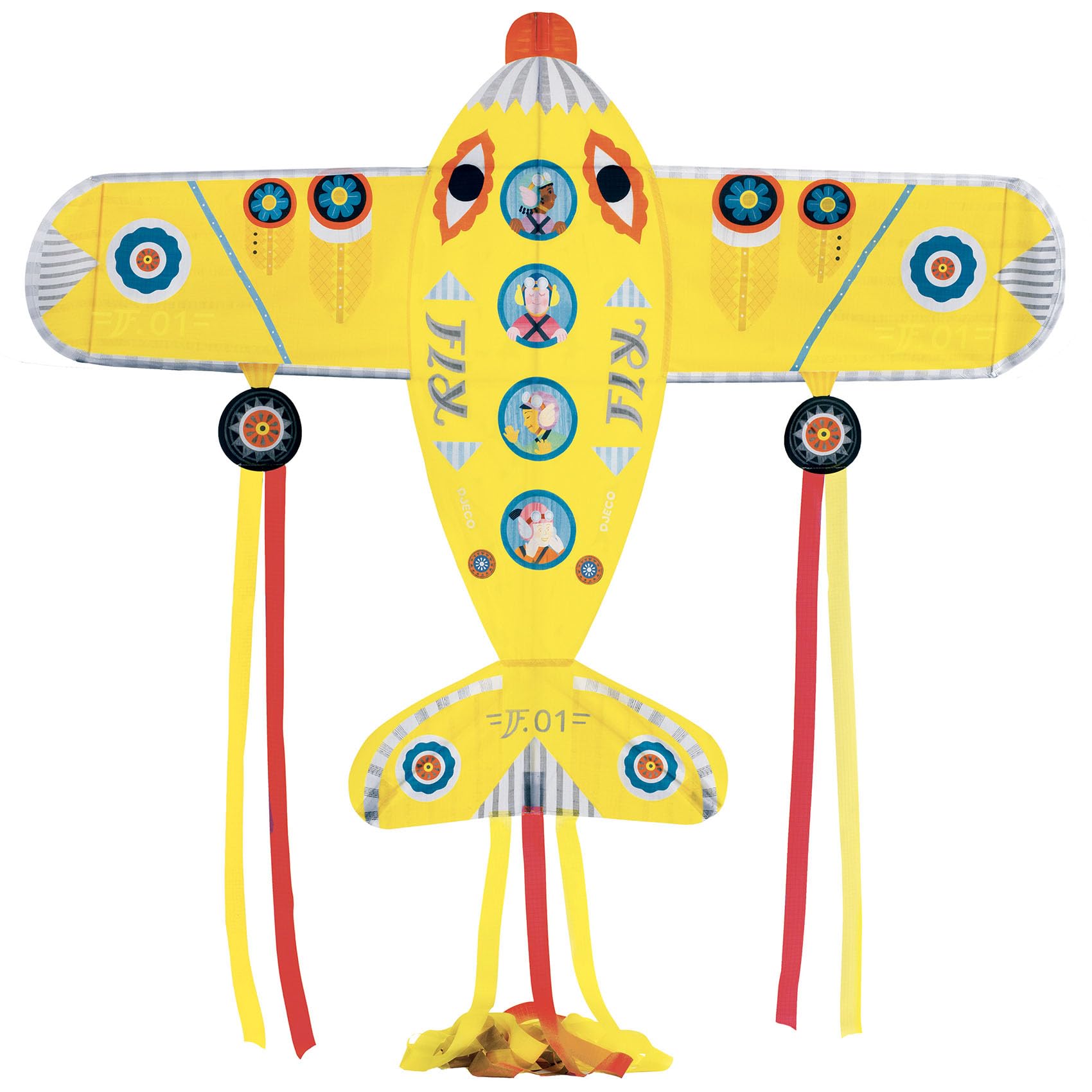 Djeco 32161 Game Skill Kite Maxi Plane, Multicoloured