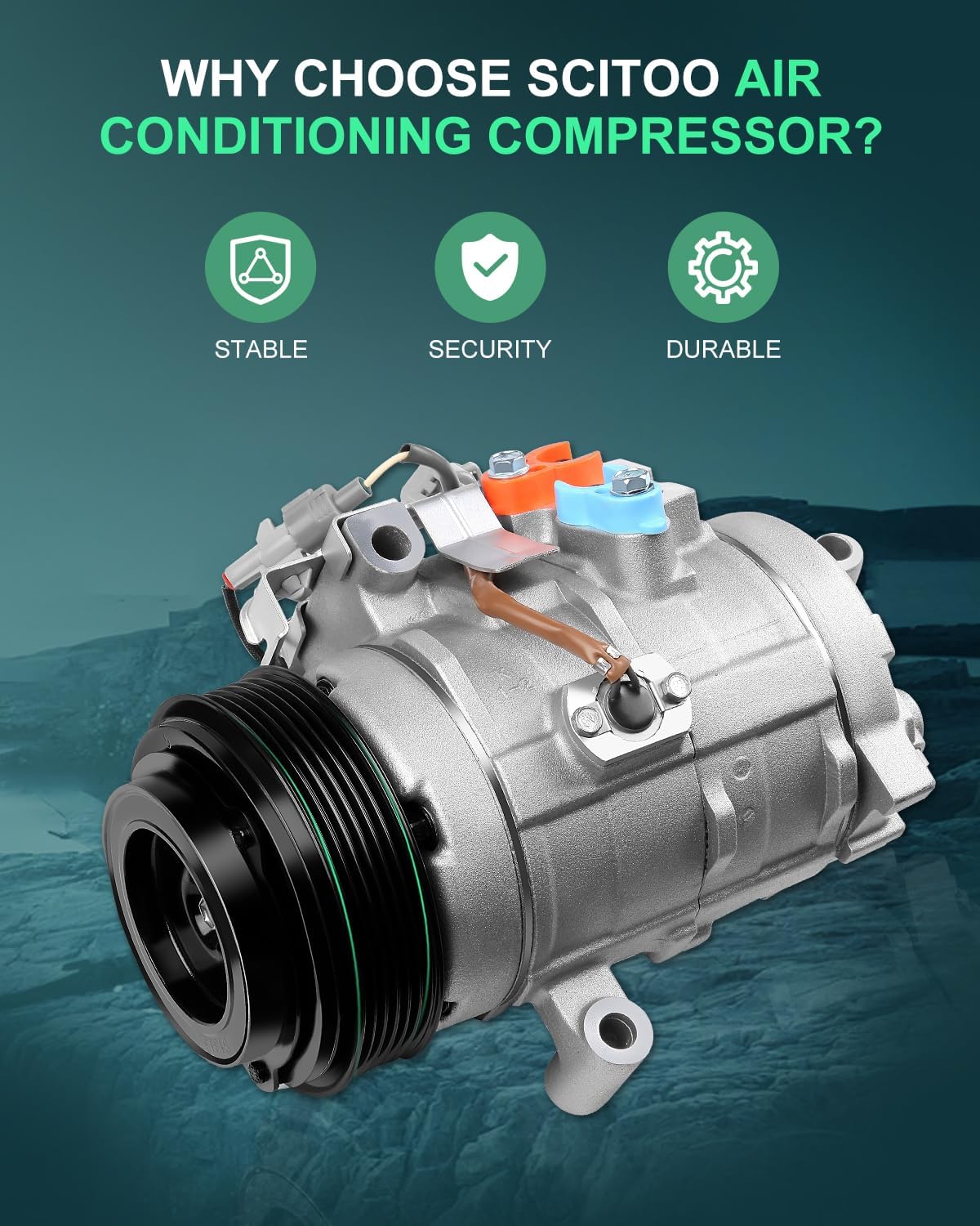 SCITOO A/C Compressor 2003-2009 for Compatible for Lexus GX470 for Toyota for 4Runner 4.7L CO 10572C