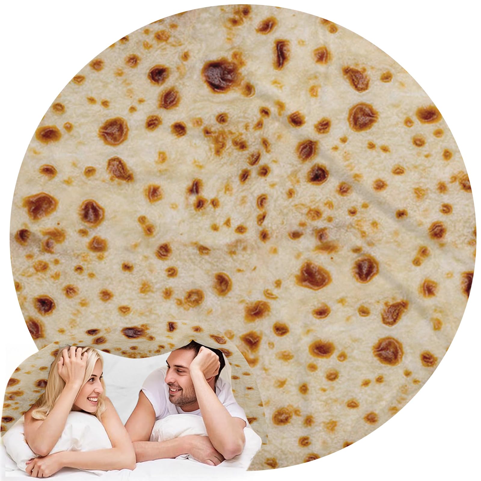 Abaysto Funny Burrito Tortilla Blanket - Soft Flannel Realistic Food Throw for Adults & Kids Gifts for Crib, Sofa, Outdoors 120cm（47"）