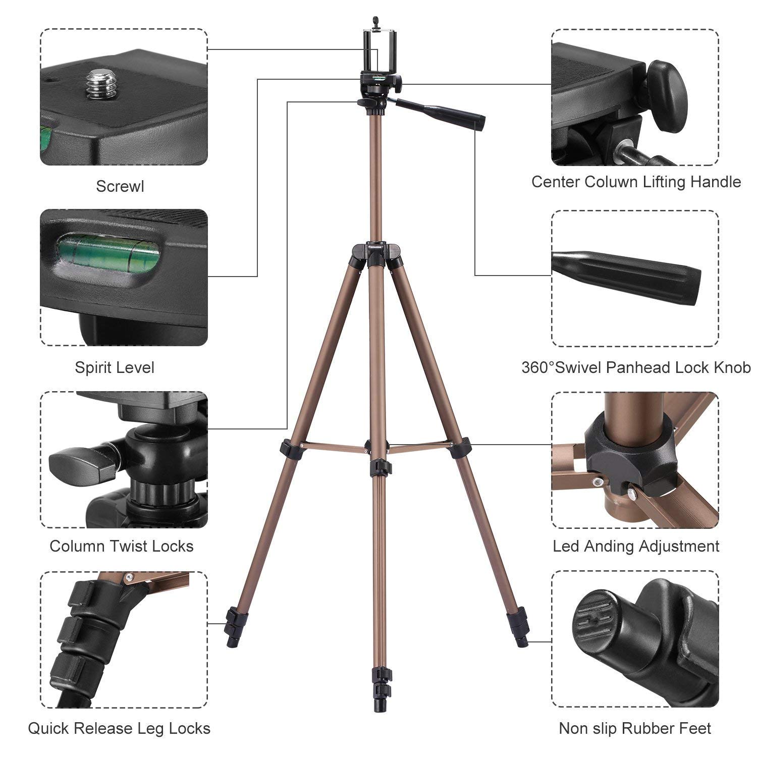 Webcam Stativ, Kamera Stativ Halterung kompatibel mit Logitech C920 Brio StreamCam C930 C922 C925 C615 Webcams – 125 cm Höhe