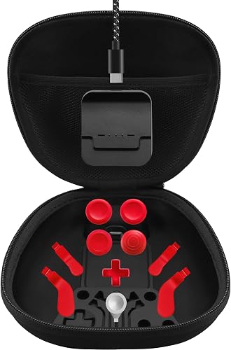 Complete Component Pack for Xbox Elite Controller Series 2 - Accessories Includes 1 Controller Carrying Case, 1 Charging Dock, 4 Thumbsticks, 4 Paddles, 1 Adjustment Tool and 1 Charging Cable(RED)
