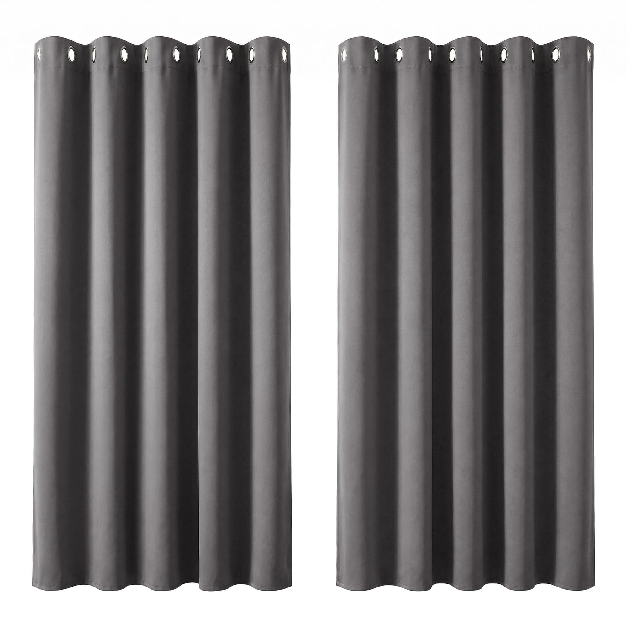 Deconovo Blickdicht Verdunkelungsvorhang Thermo Gardinen 2er Set H 183 x B 168 cm Hellgrau, Kinderzimmer Vorhänge