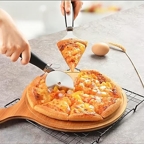 Miniatura 7 de Cuchillo para pizza, rueda de cuchillo de pizza, acero inoxidable, pizza en rodajas limpia y crujiente y otros alimentos que requieren cortar un