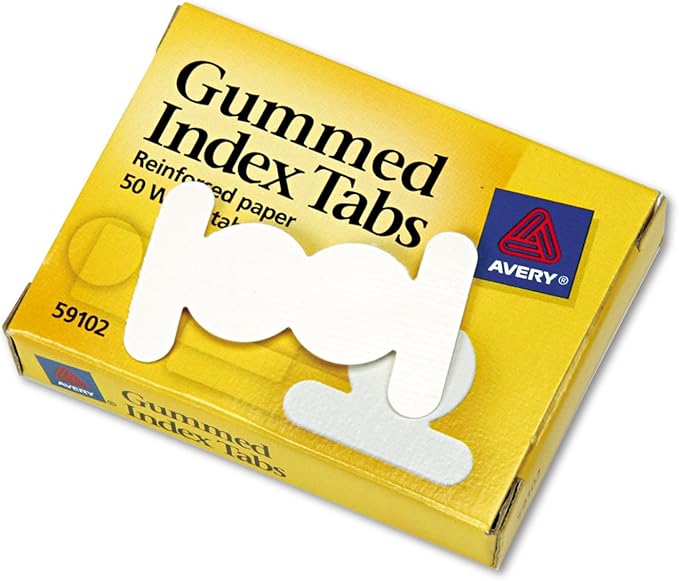 Avery 59102 Gummed Index Tabs, Round, Ext 1/2Inch, 50/PK