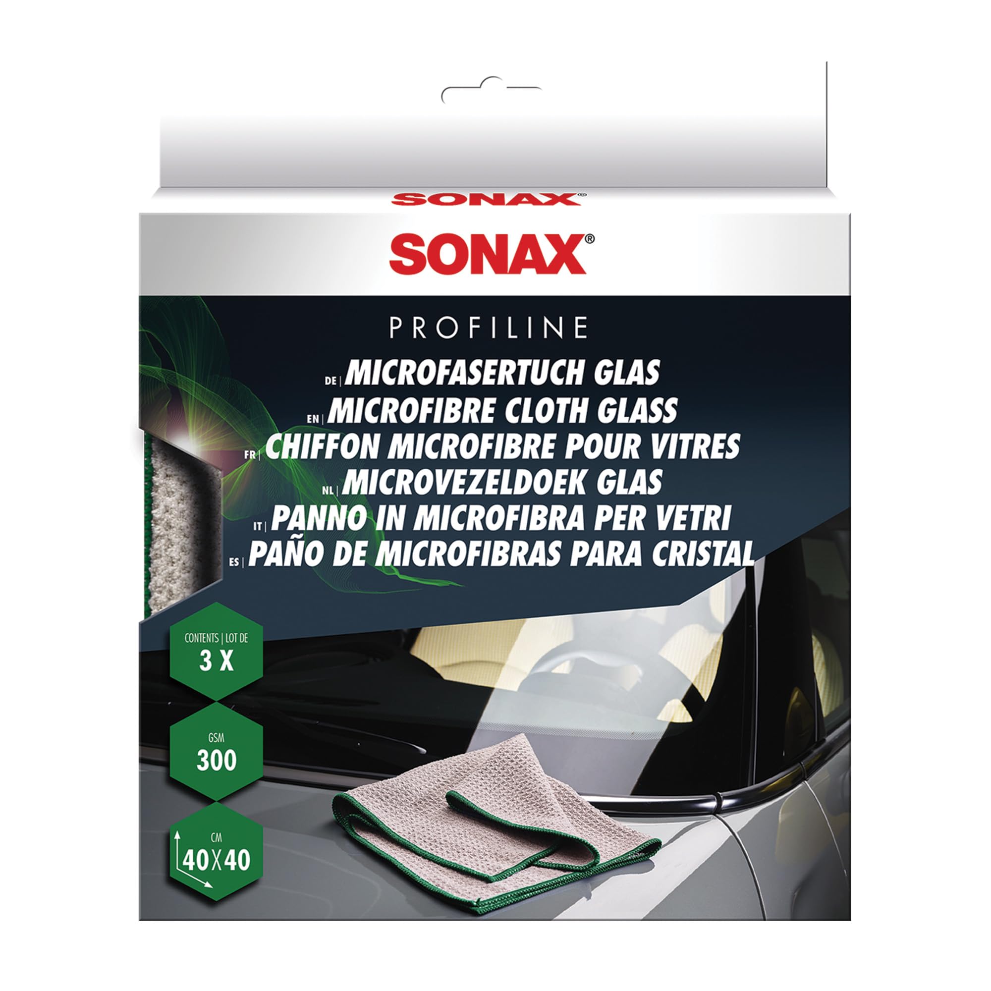 Glass Cleaning Microfiber Cloths | Lint-Free Waffle Weave Towels for Streak-Free Glass & Mirrors | Ultra-Absorbent, Non-Shedding, High Clarity Finish | 3-Pack | 451541 | 16" x 16"