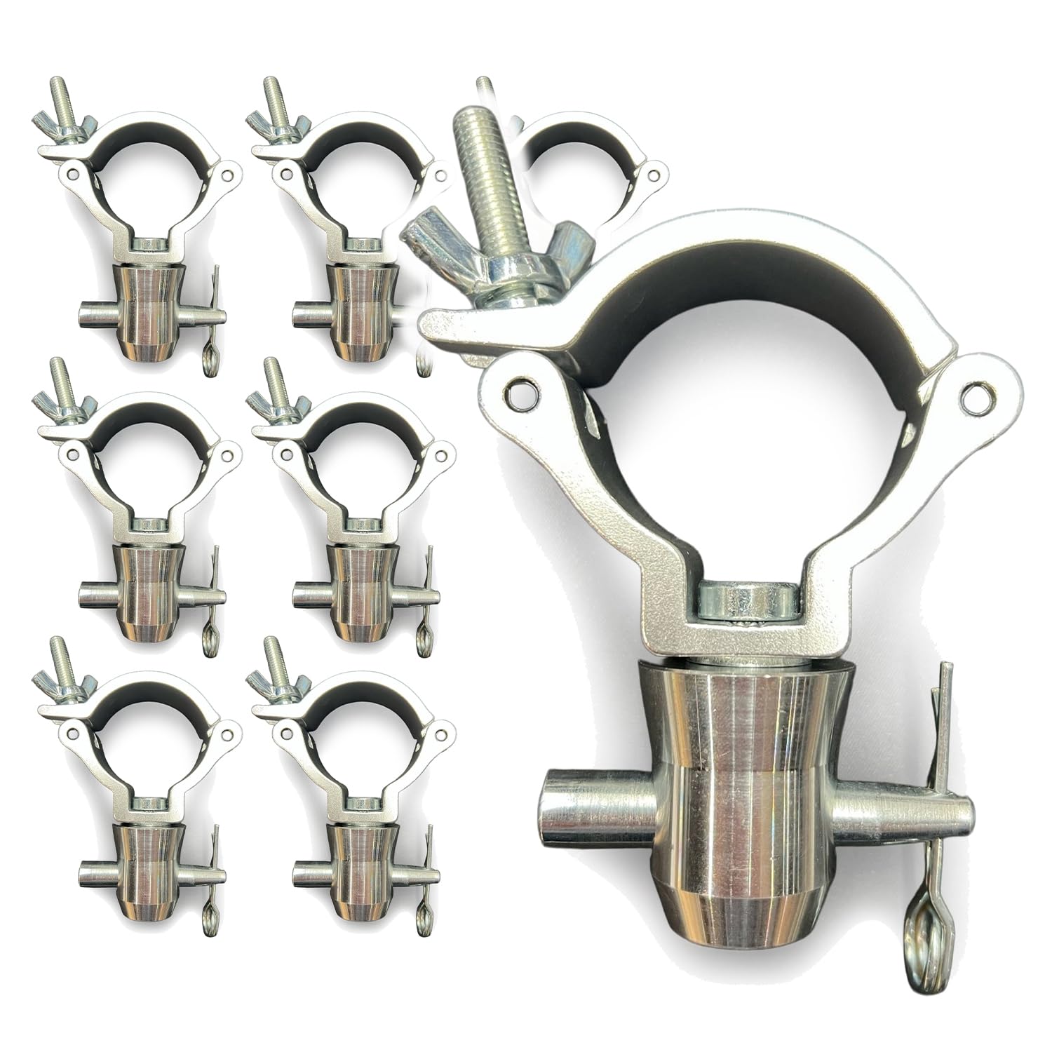 beamz 8x BC50-200 Half Coupler to Half Truss Conical Clamp Set for Lighting & Effects, 200kg Load Capacity, LED Lighting Accessories, Stage Truss Clamps for Rigging