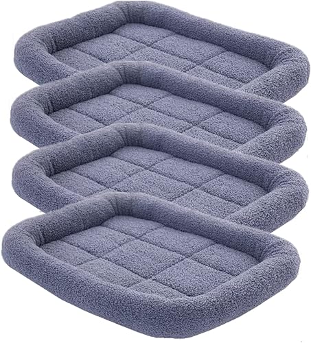 SHENGOCASE Paquete de 4 cojines rectangulares de vellón de peluche de 10.6 pulgadas de ancho x 17 pulgadas de largo con refuerzo para perros