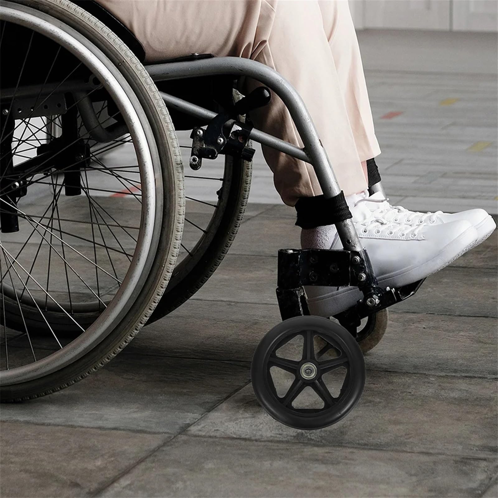 Ruedas Delanteras para Silla de Ruedas 2 Juegos de Ruedas Delanteras de Repuesto reemplazables for Silla de Ruedas con Piezas prácticas de Acero y Caucho