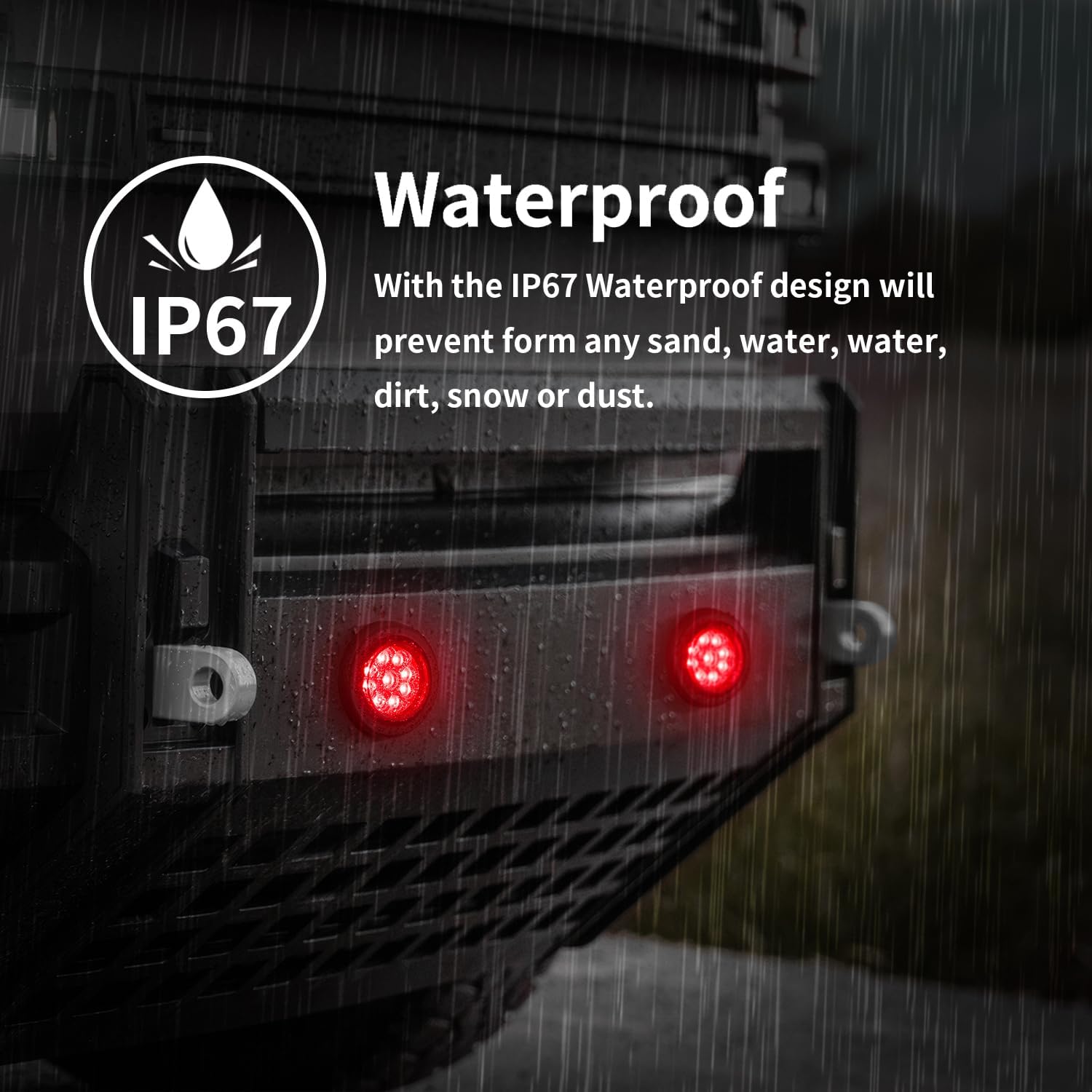 10 Pack (5 Amber & 5 Red) 2 inch LED Marker light, Grommet Flush Mount, Sealed IP67 Waterproof 2 inch Round LED Side Marker Clearance Lights with Reflective Lens for Trailer Truck RV Boat Camper etc