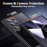 Vista 4 de SPIDERCASE Funda para Samsung Galaxy S24 Ultra con soporte invisible, magnética, a prueba de golpes, delgada, color negro