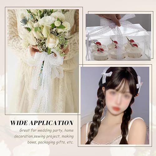 Miniatura 6 de Cinta de encaje de 1.2 pulgadas de ancho x 50 yardas de tela de encaje con patrón vintage, perfecta para envoltura de regalos, manualidades, diseño